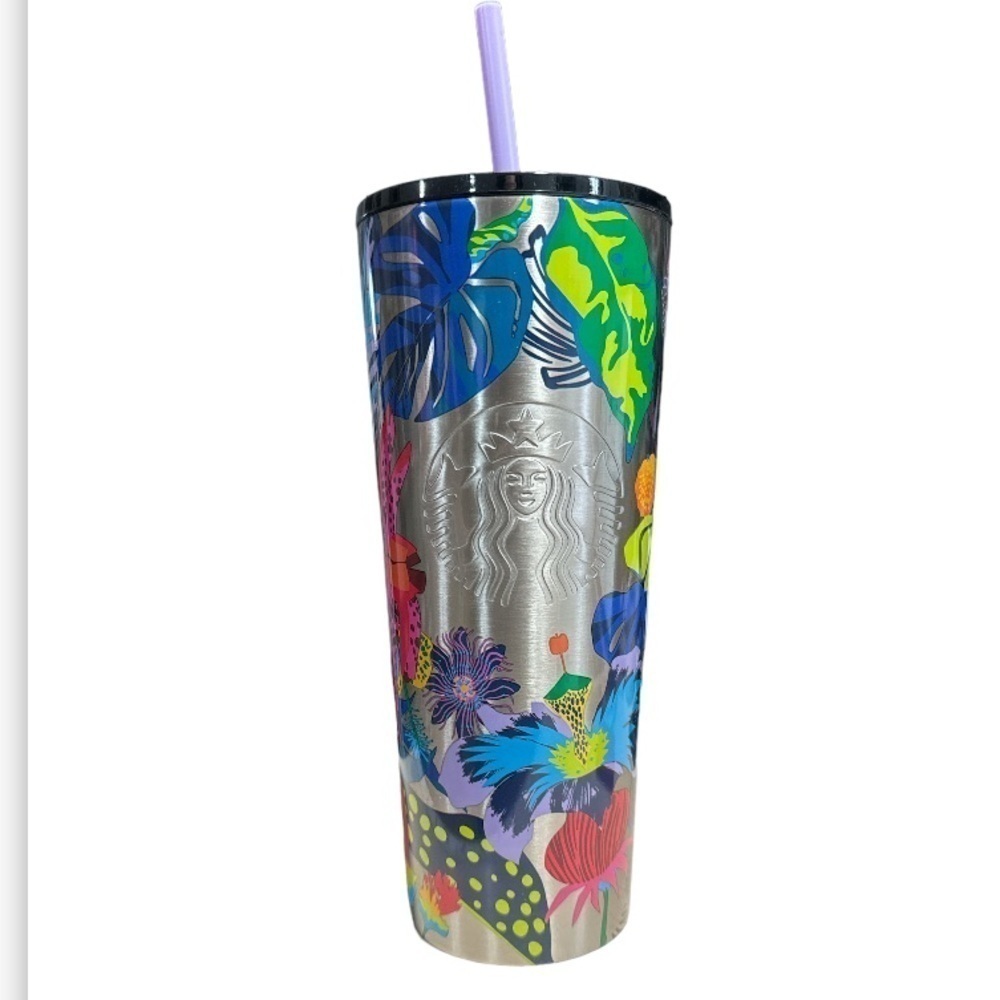 Starbuck tumbler Immersive Floral Stainless Steel Insulated Cup 24oz New 2023